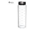 Porta Condimento De Vidro Com Tampa De Aço Inox 500ml 4pçs