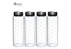 Porta Condimento De Vidro Com Tampa De Aço Inox 500ml 4pçs
