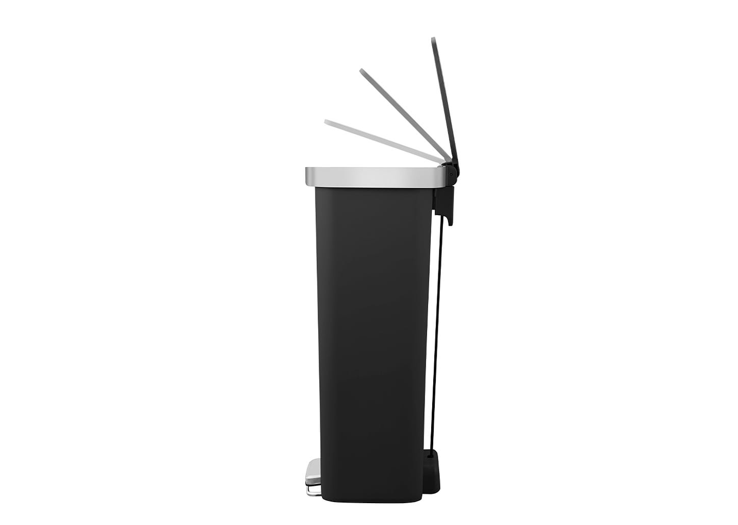 Lixeira Com Pedal De Plástico E Aço Inox Hana Preta 45l