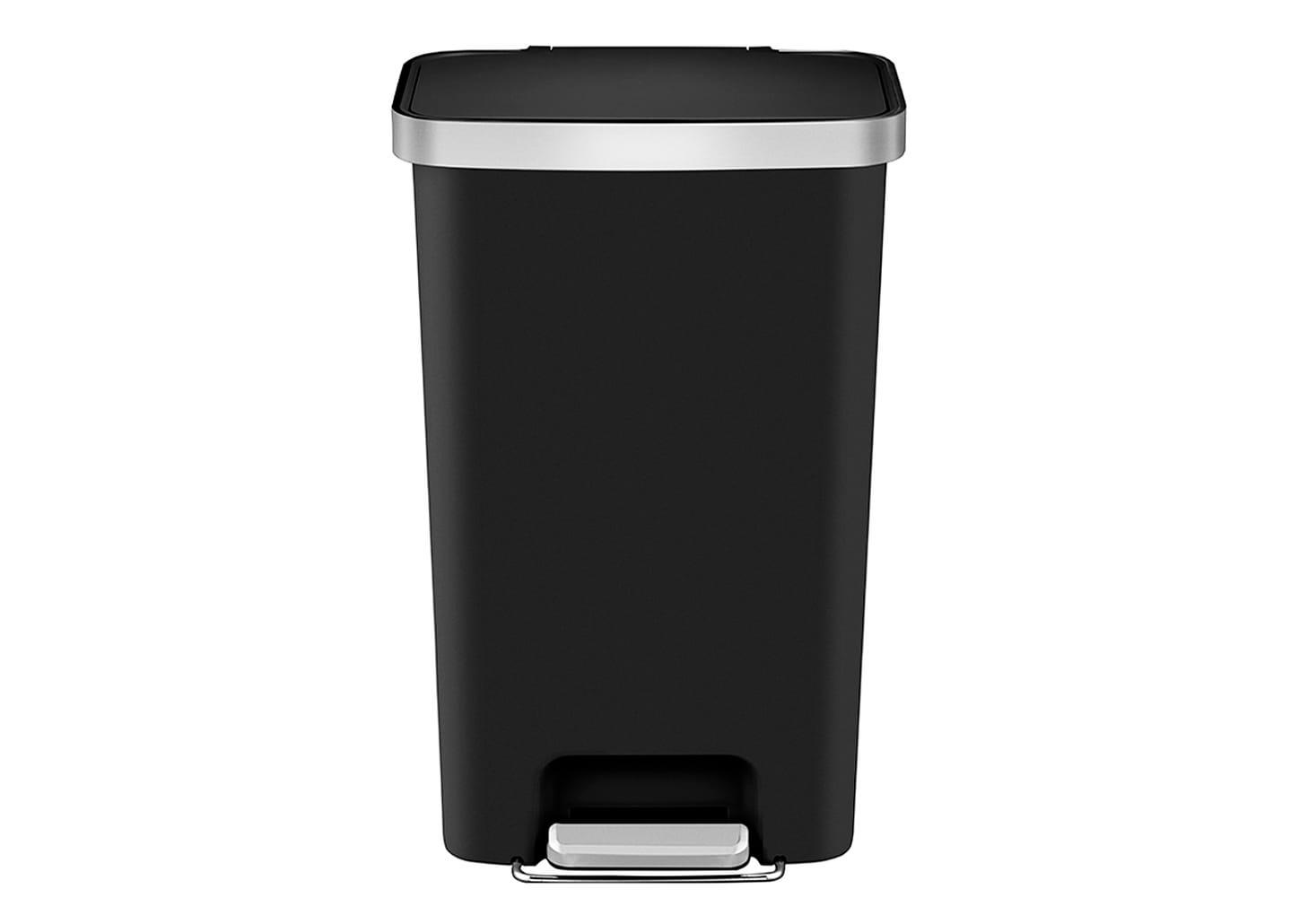 Lixeira Com Pedal De Plástico E Aço Inox Hana Preta 45l
