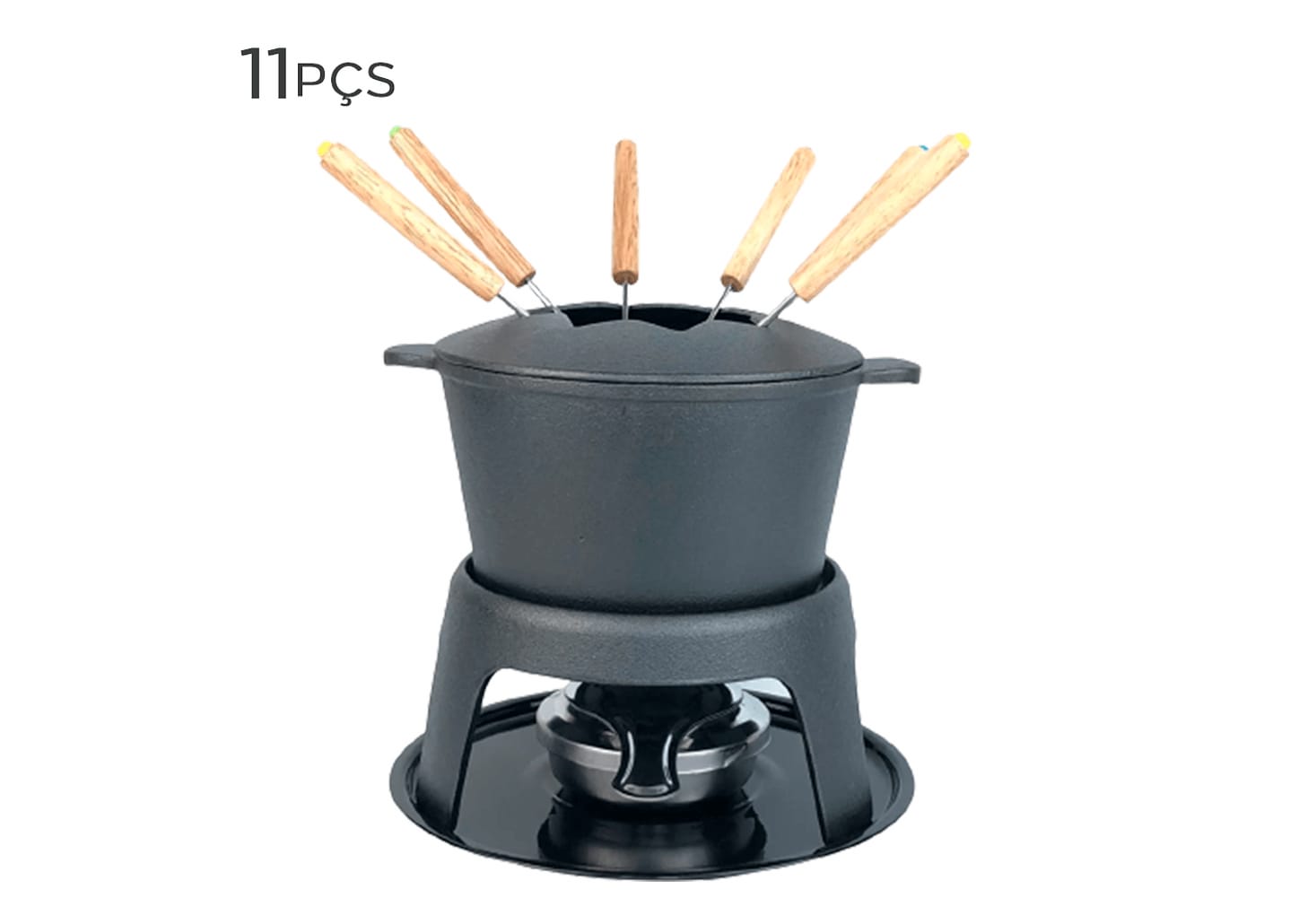 Fondue De Ferro Fracalanza Preto 11pçs