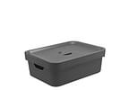 Caixa Organizadora Com Tampa Ou Cube Cinza 36x26x13cm
