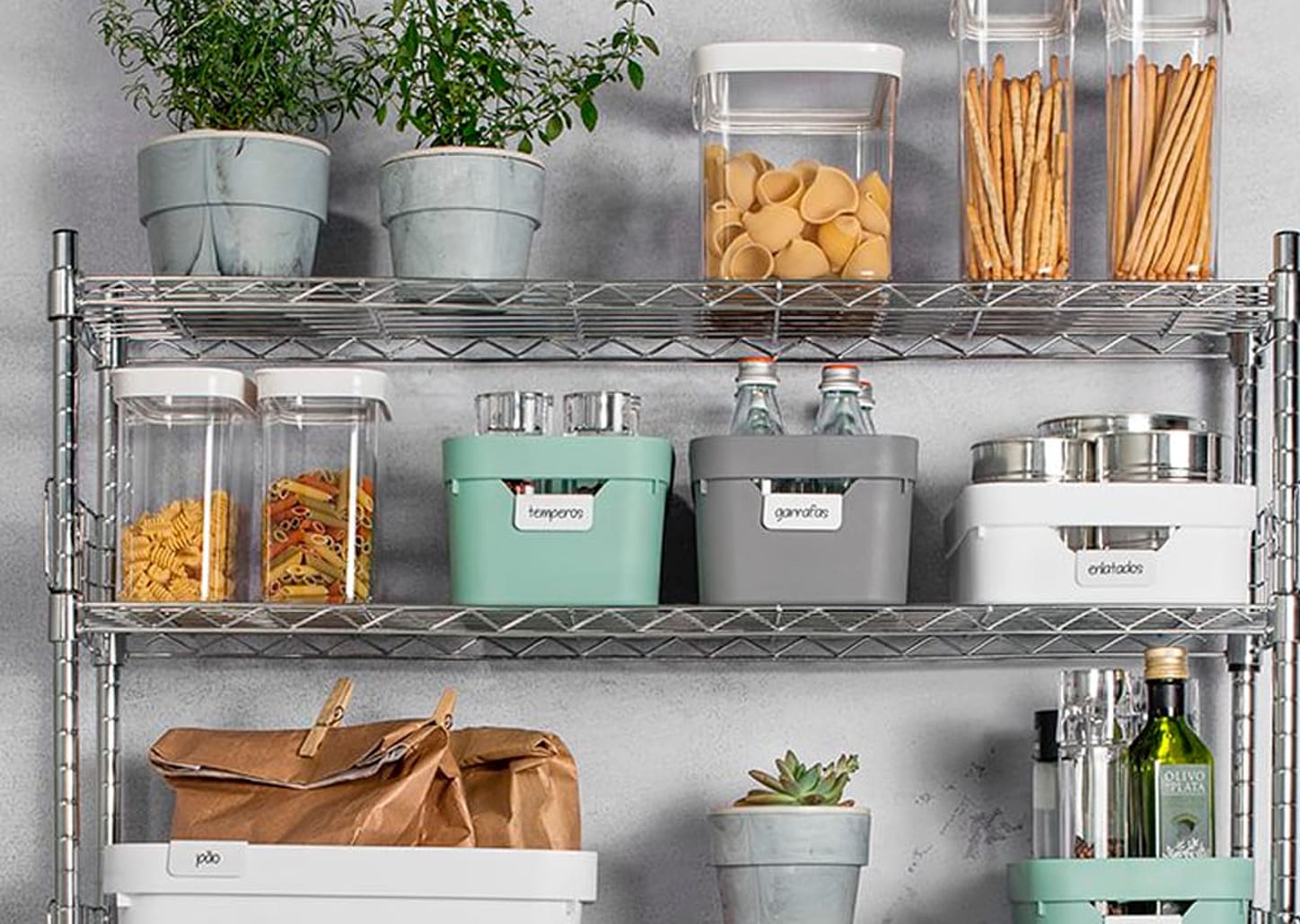 Caixa Organizadora Com Tampa Ou Cube Cinza 36x26x13cm