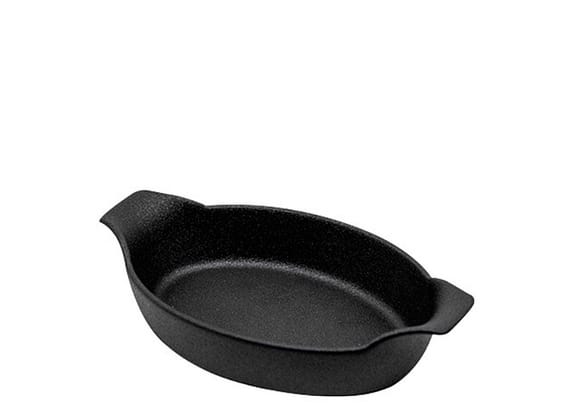 Travessa De Cerâmica Oval L'hermitage Onix Preta 28x16x7cm