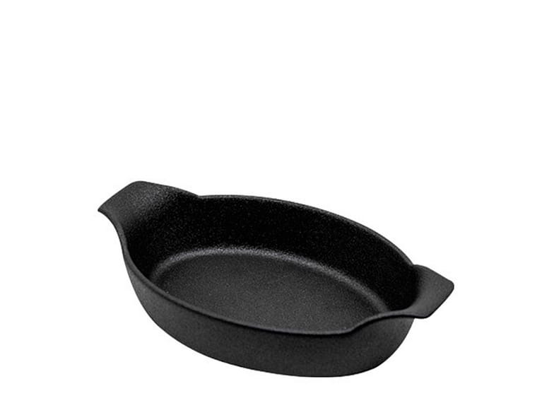 Travessa De Cerâmica Oval L'hermitage Onix Preta 28x16x7cm