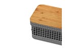 Caixa Organizadora Com Tampa De Bambu Ou Grid Cinza 20x14x10cm