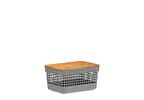 Caixa Organizadora Com Tampa De Bambu Ou Grid Cinza 20x14x10cm