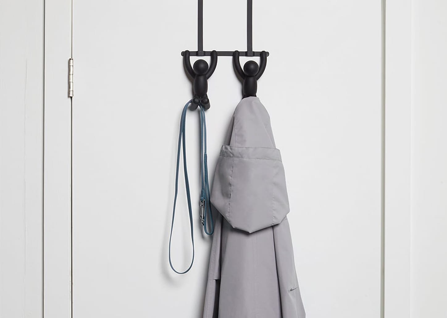 Cabideiro Para Porta Com 2 Ganchos Umbra Buddy Preto 31,5x21,5cm