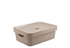 Caixa Organizadora Com Tampa Ou Cube Bege 36x26x13cm