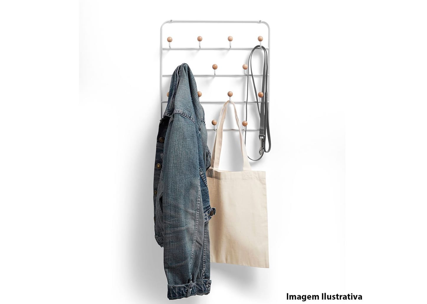 Cabideiro Para Porta Com 14 Ganchos Umbra Branco 36x36cm