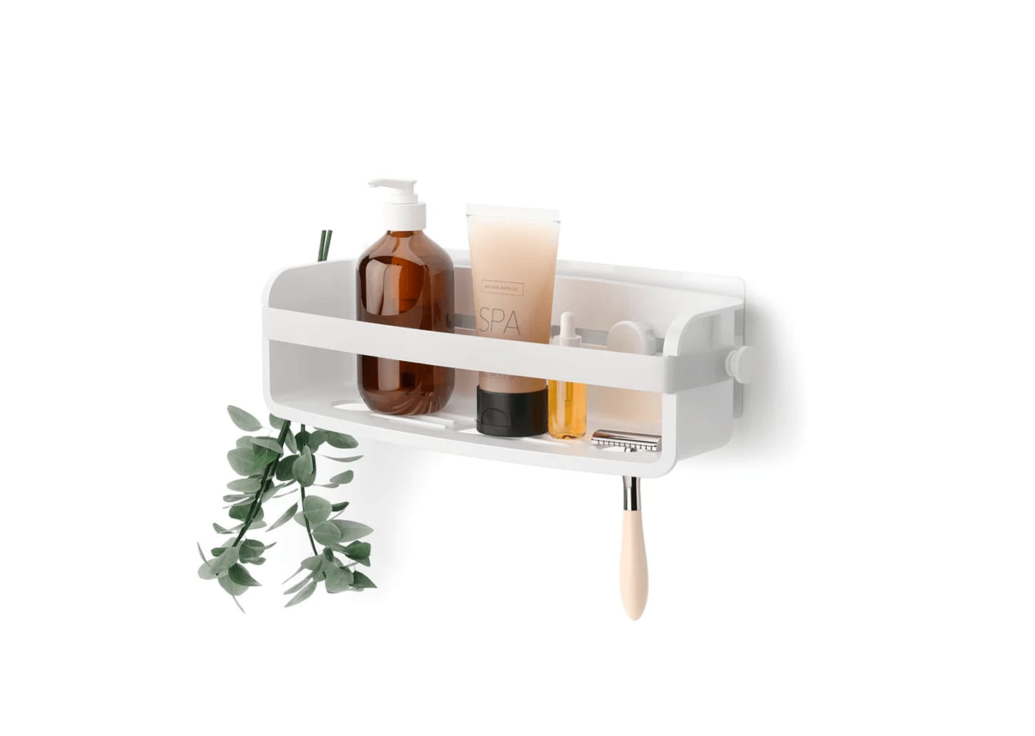 Porta Shampoo Umbra Flexível Branco 33x12x9cm