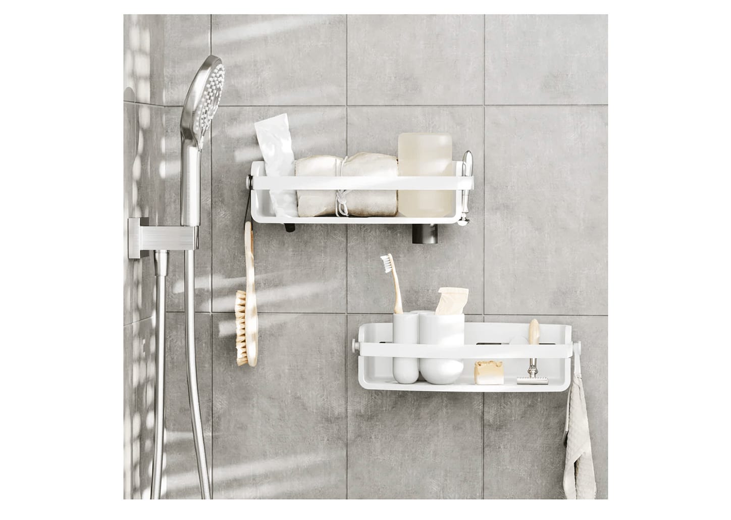 Porta Shampoo Umbra Flexível Branco 33x12x9cm