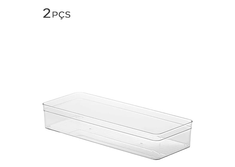 Organizador De Acrílico 40x15x7,5cm 2pçs