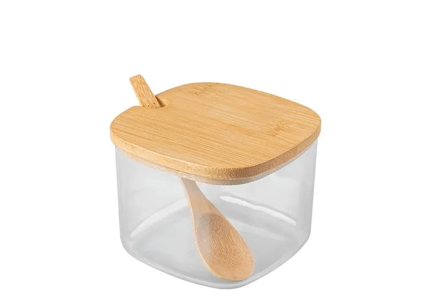 Açucareiro De Acrílico Com Tampa De Bambu Ou Sense 250ml