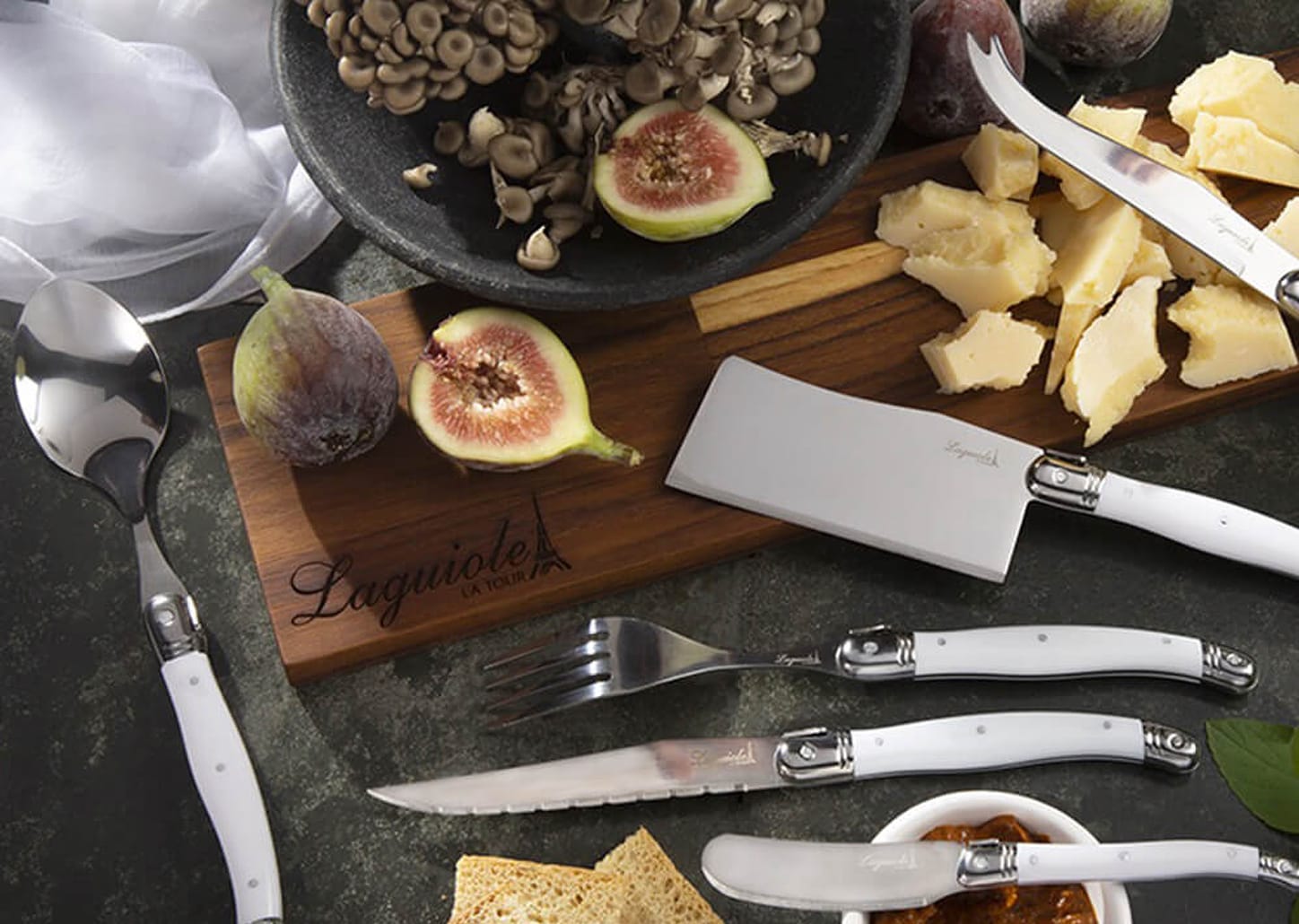 Garfo De Aço Inox Laguiole Branco 22cm 6pçs