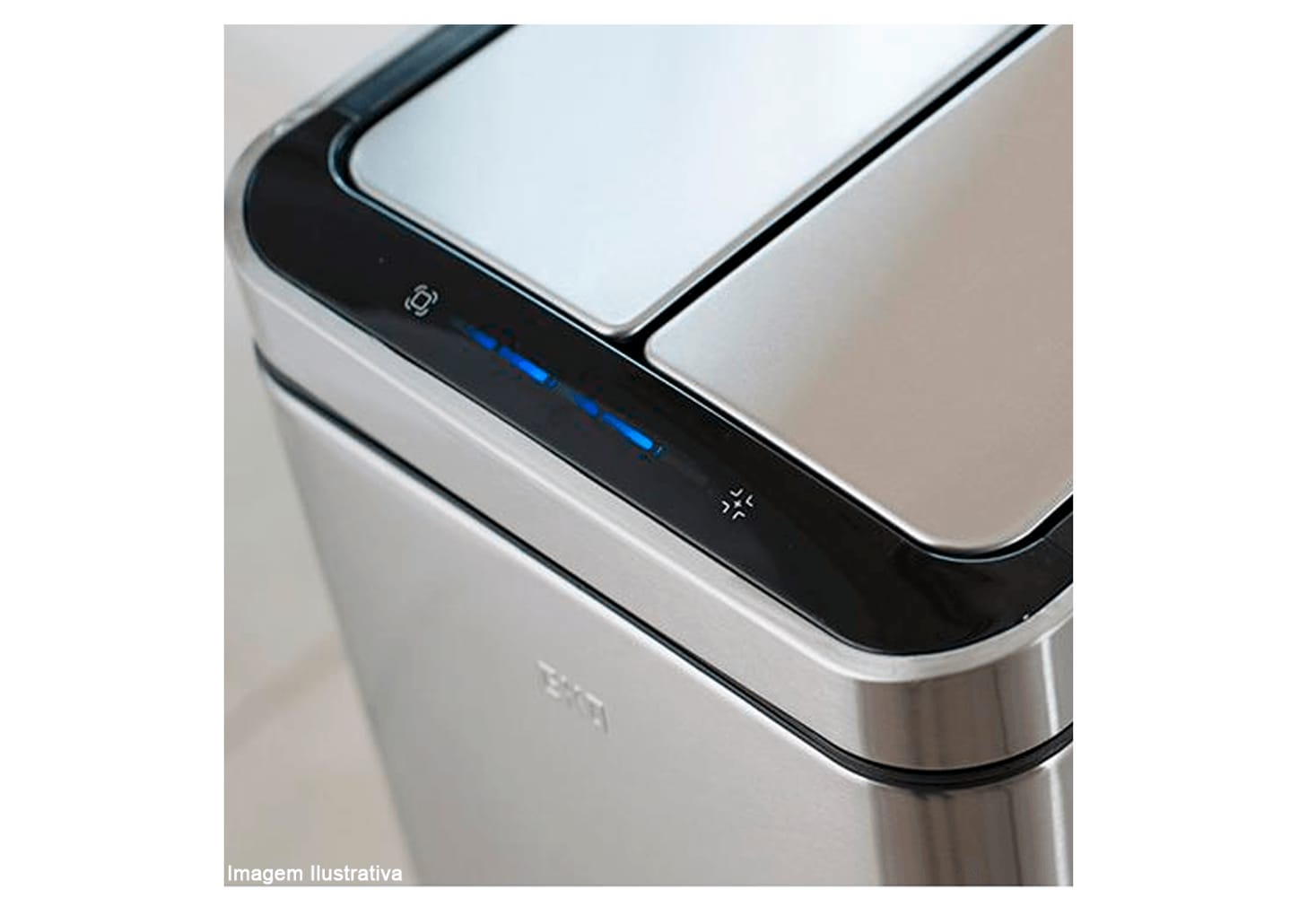Lixeira De Aço Inox Com Sensor Ecofly 30l