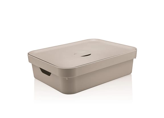 Caixa Organizadora Com Tampa Ou Cube Bege 45x35x13cm