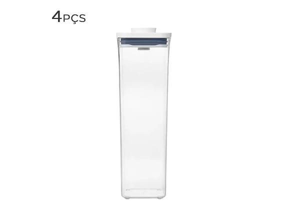 Pote Hermético De Acrílico Pop Oxo 2l 4pçs