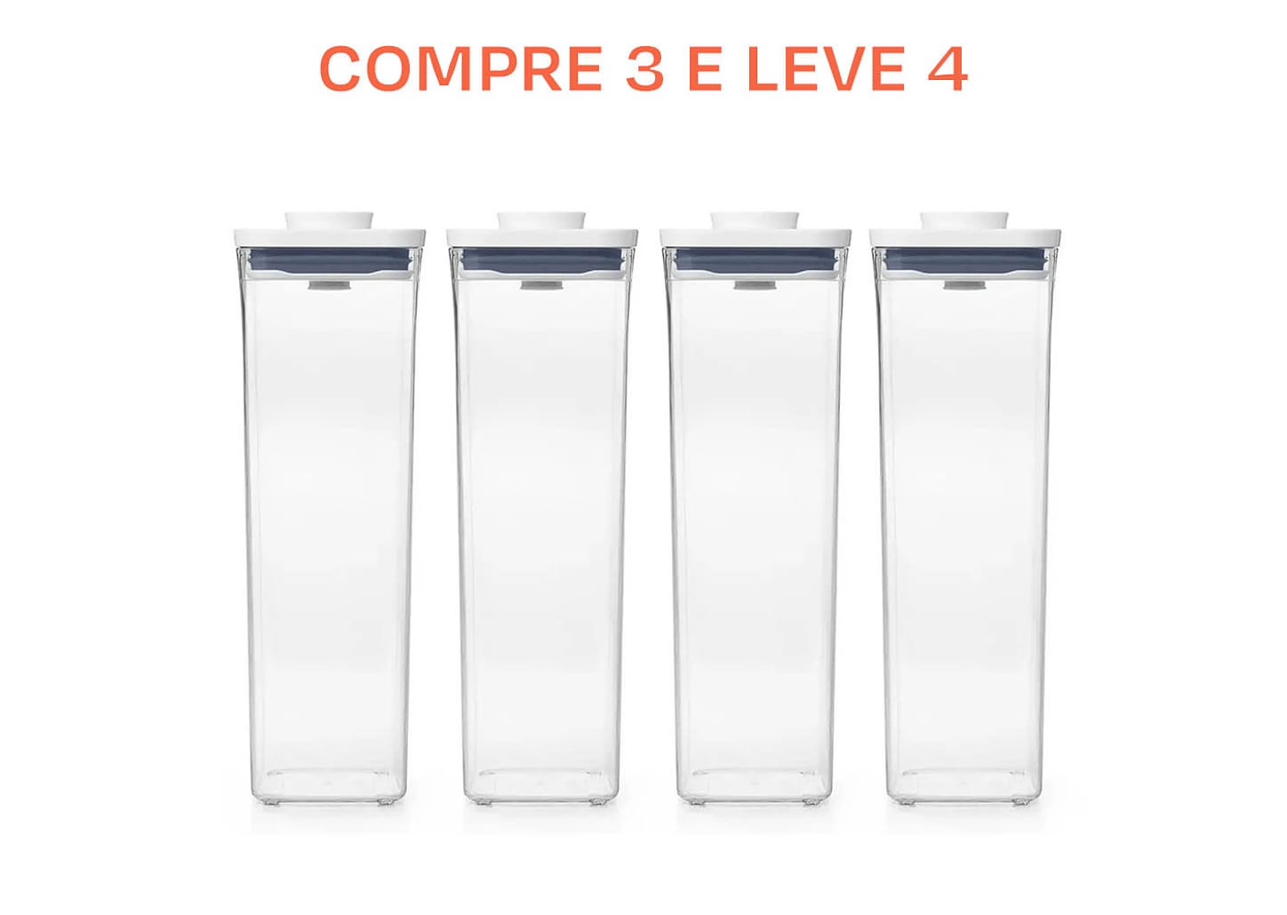 Pote Hermético De Acrílico Pop Oxo 2l 4pçs