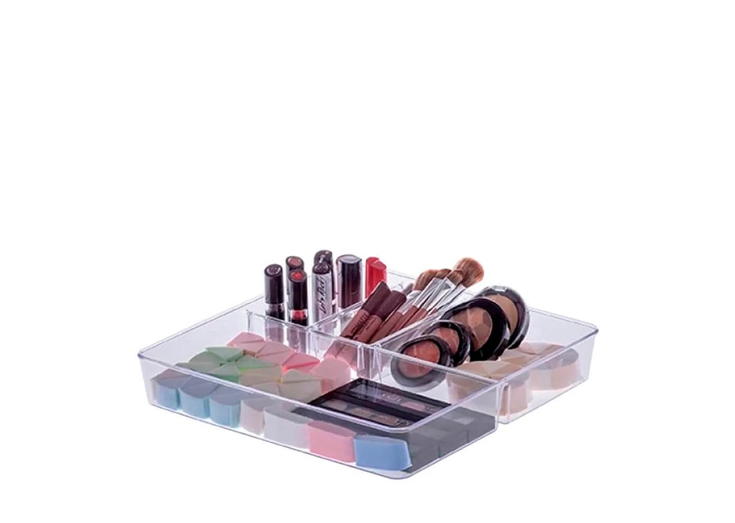 Organizador De Acrílico 4 Divisórias 31x31x5cm