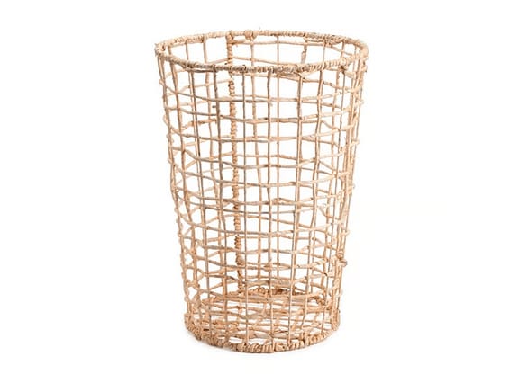 Cesto De Roupa De Palha Natural 60cm