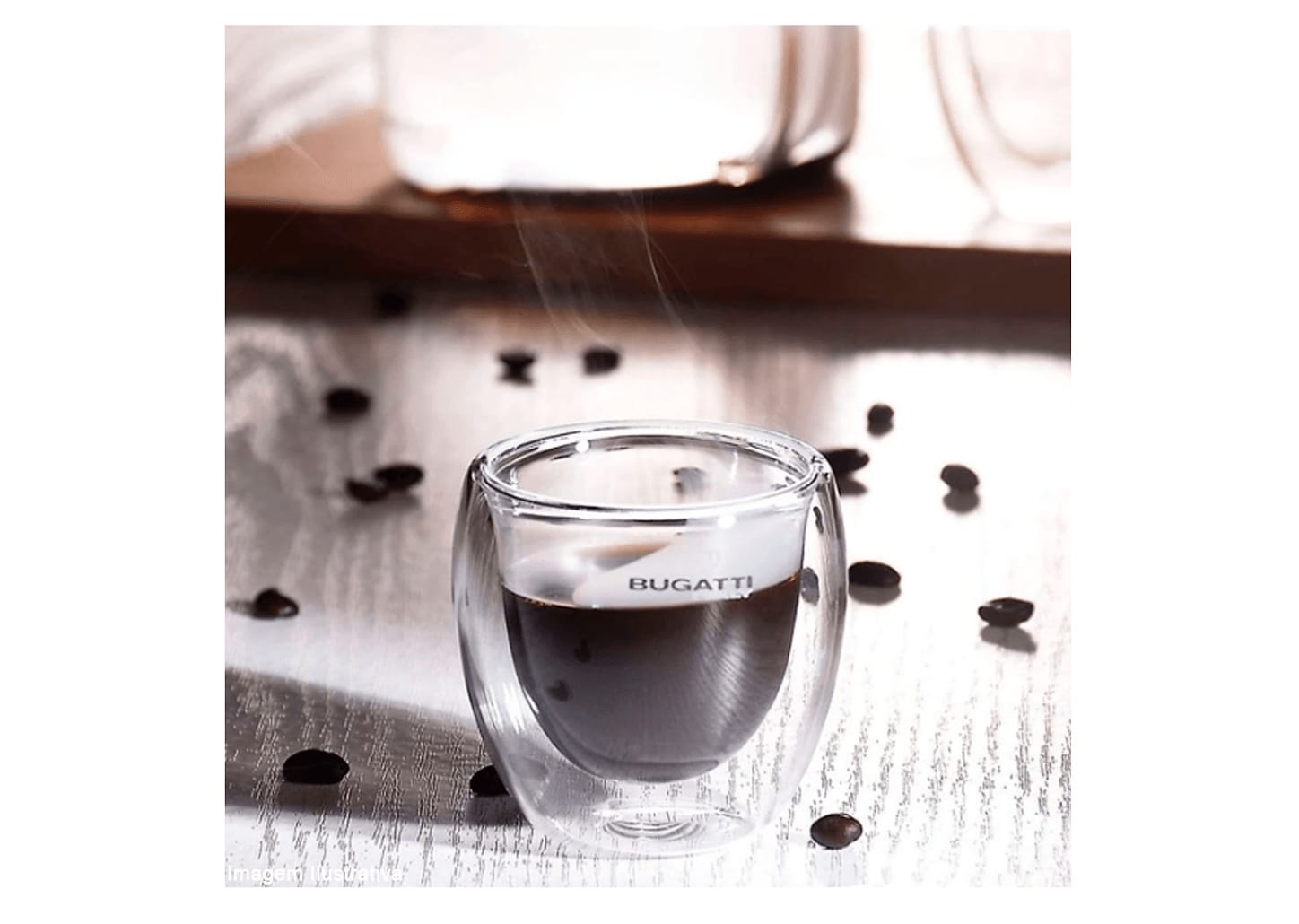 Copo Para Café De Vidro Borossilicato Parede Dupla Bugatti 80ml 2pçs