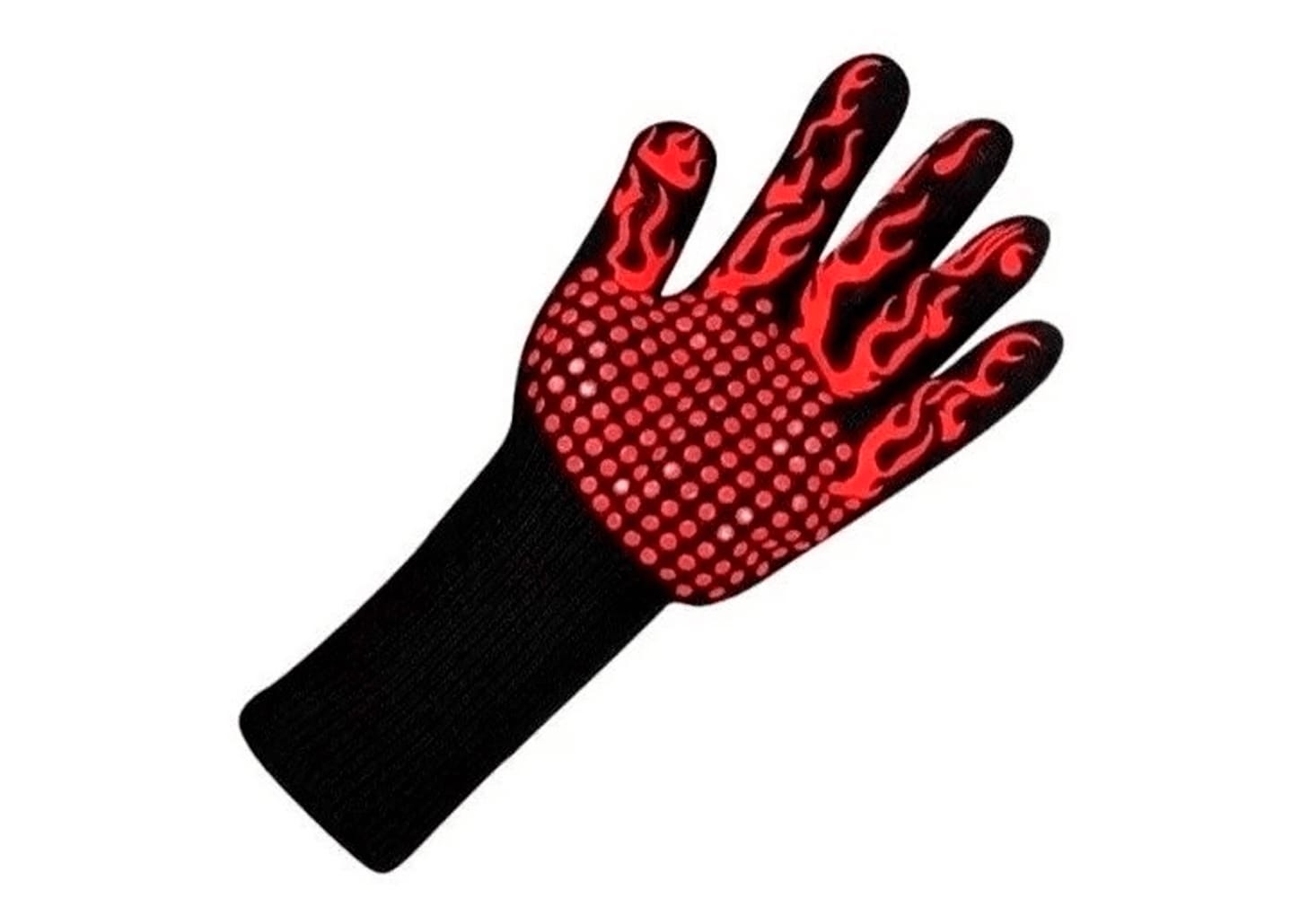 Luva Térmica Para Churrasco Vermelha E Preta 12cm