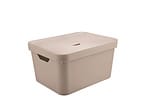 Caixa Organizadora Com Tampa Ou Cube Bege 45x35x24cm