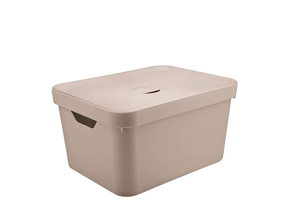Caixa Organizadora Com Tampa Ou Cube Bege 45x35x24cm