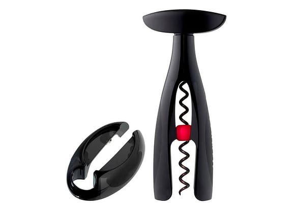 Saca Rolhas Trilogy Le Creuset Com Corta Lacre Preto 2pçs