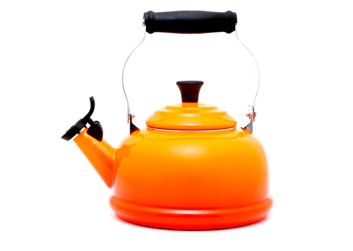 Chaleira Com Apito De Aço Esmaltado Le Creuset Laranja 1,6l