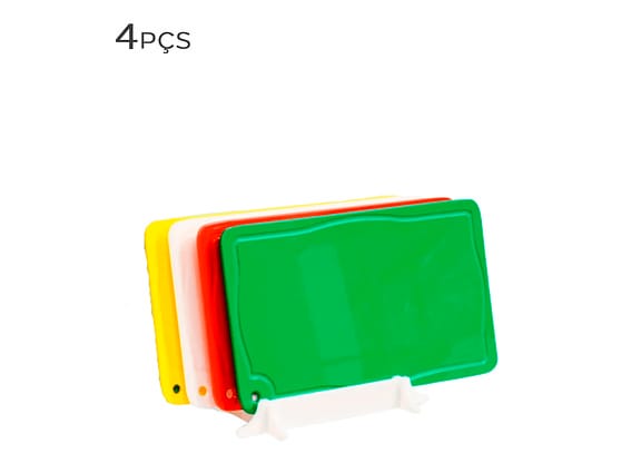 Conjunto Tábua De Corte Color 37x25cm 4pçs