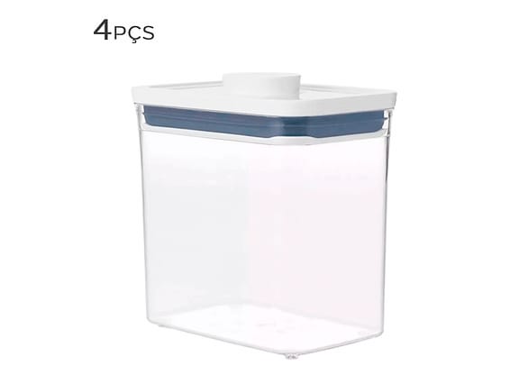 Pote Hermético De Acrílico Pop Oxo 1,6l 4pçs