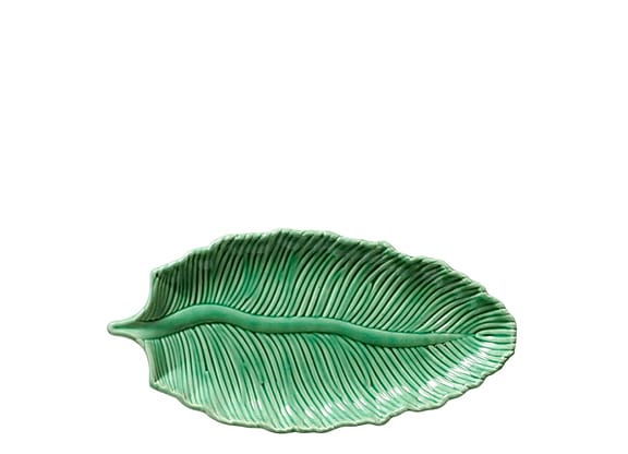Travessa De Cerâmica Foglio Verde 38x19cm