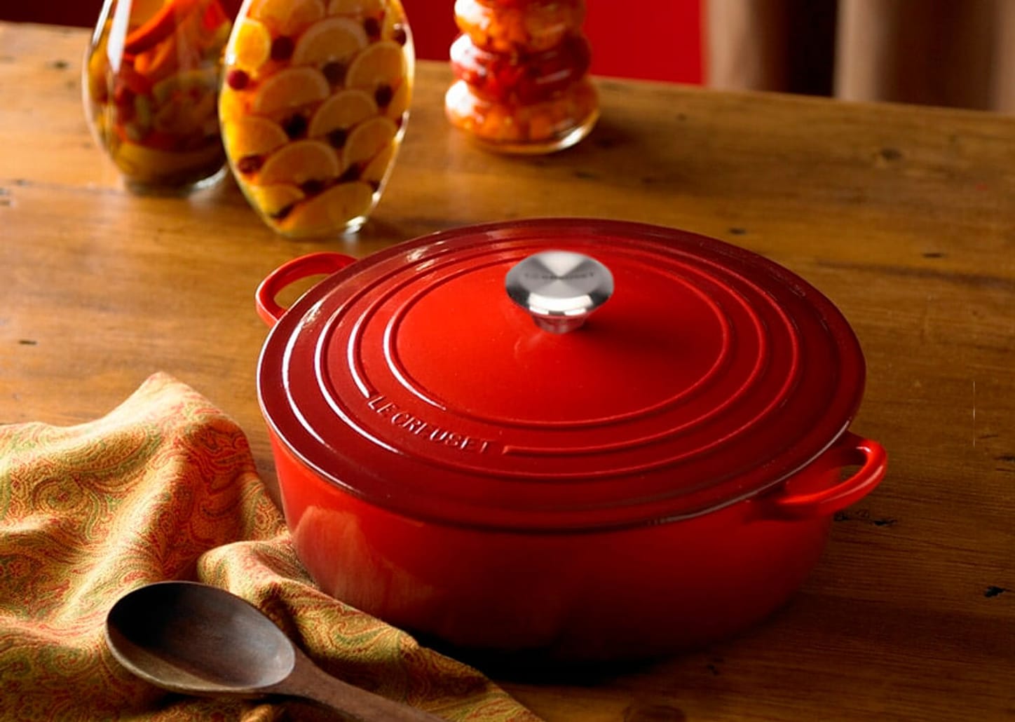 Panela De Ferro Para Risoto Le Creuset Signature Vermelha 30cm