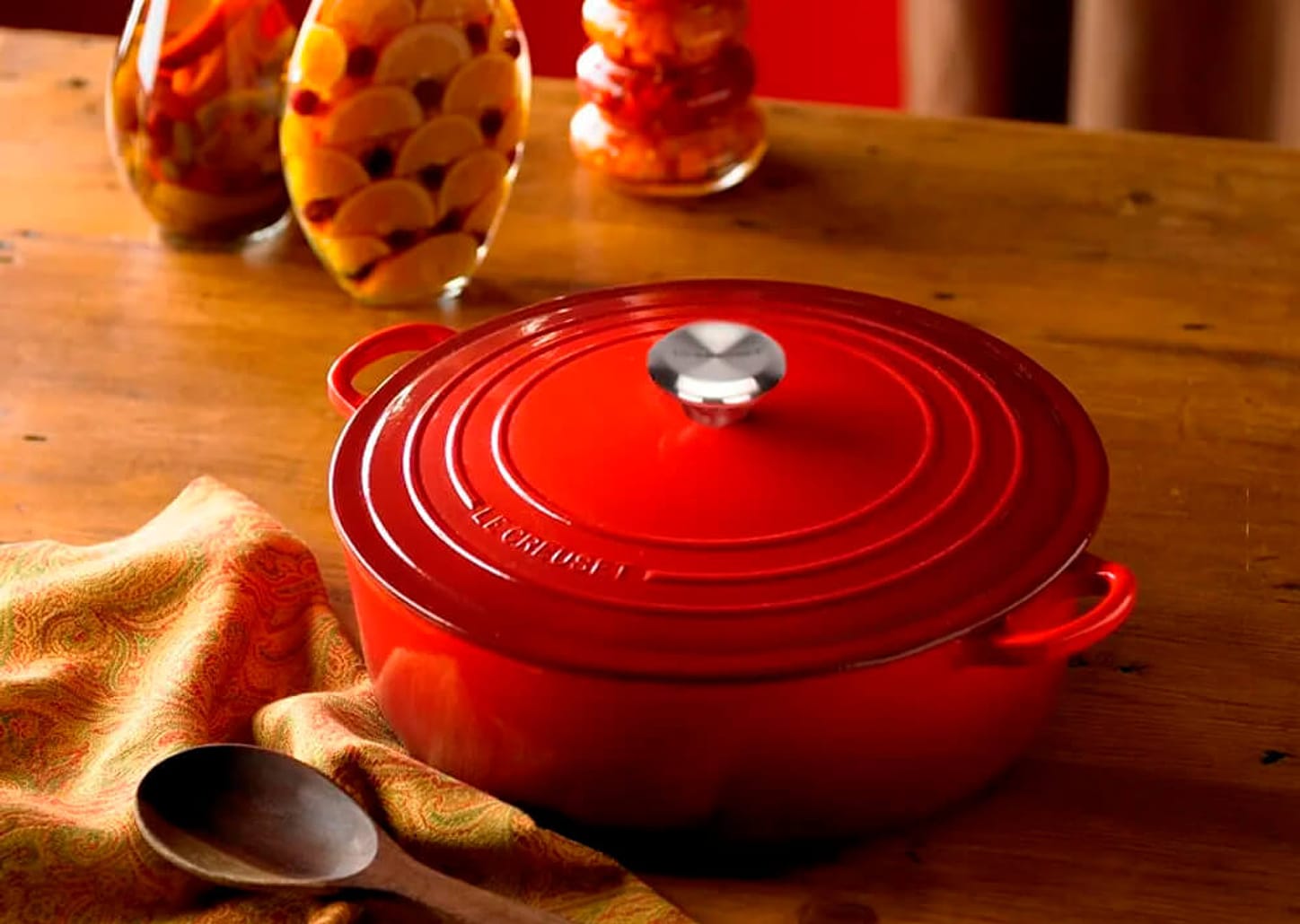Panela De Ferro Para Risoto Le Creuset Signature Vermelha 30cm