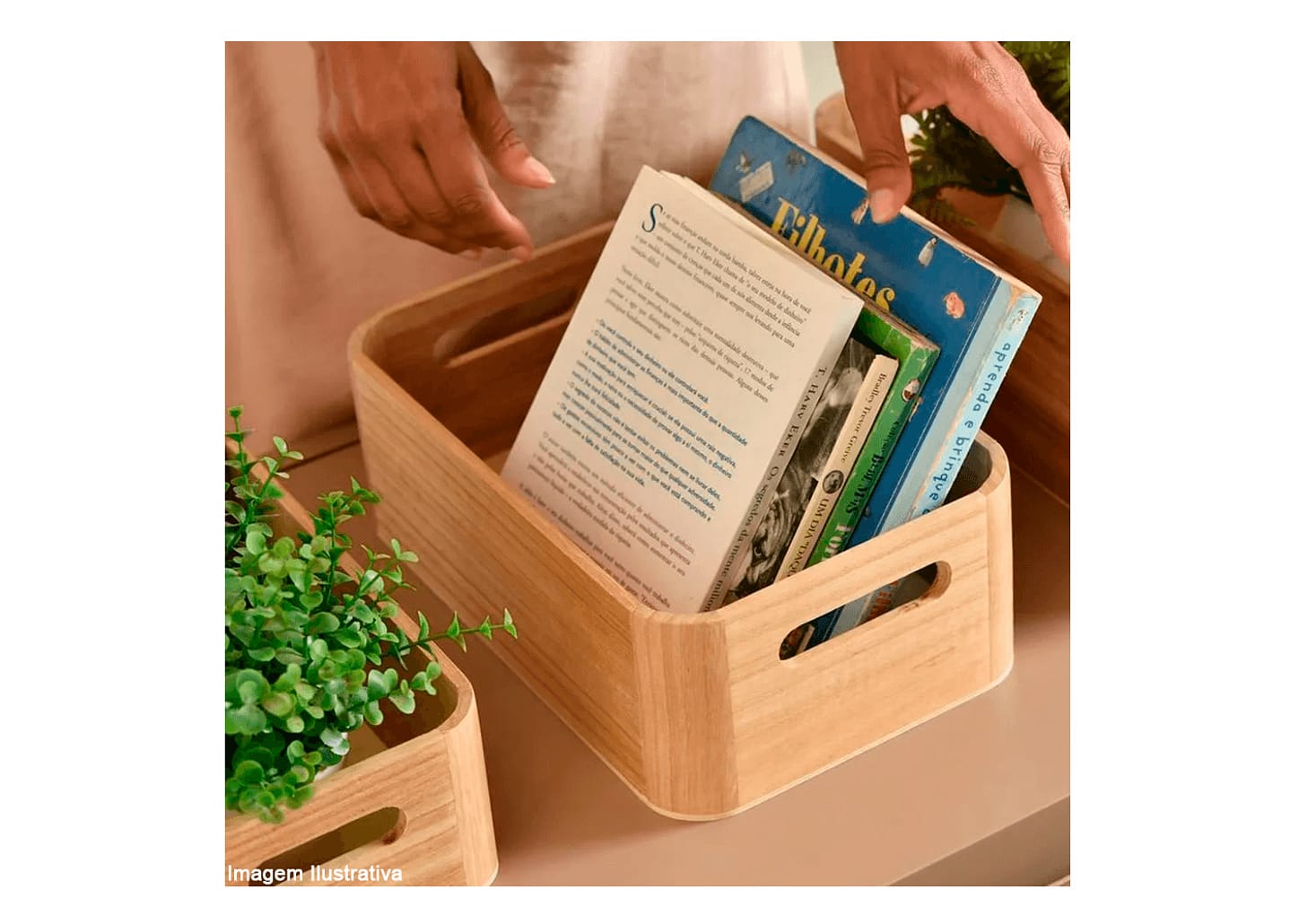 Caixa Organizadora De Madeira Ou Domu Keep 24x13x7,6cm