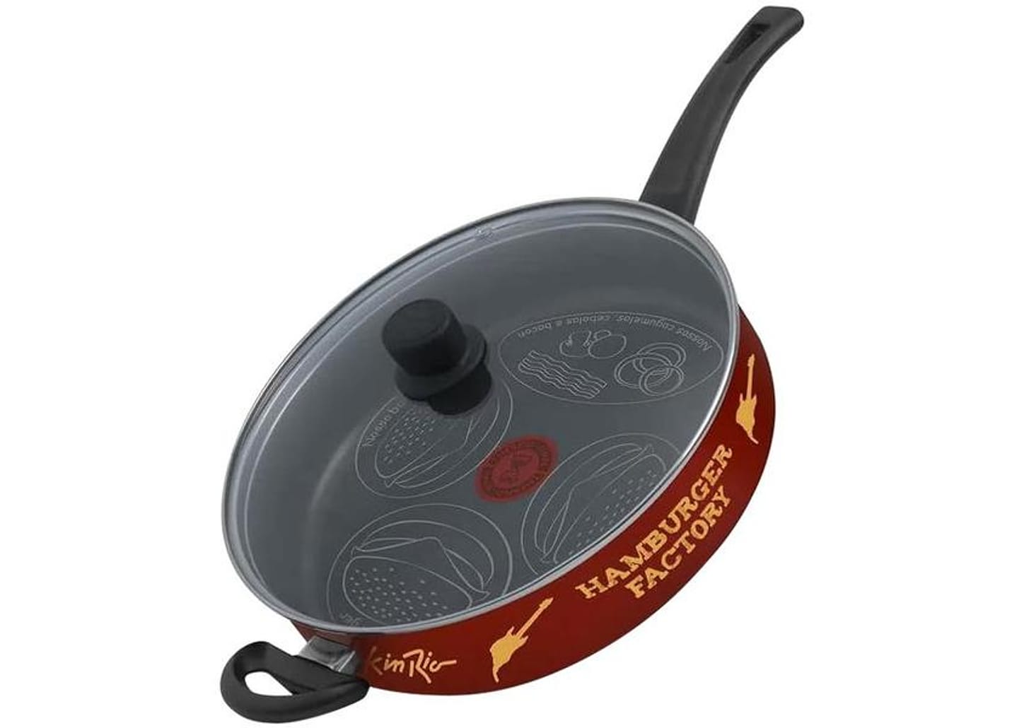 Frigideira Antiaderente Rochedo de Alumínio Rock In Rio Preta 28cm