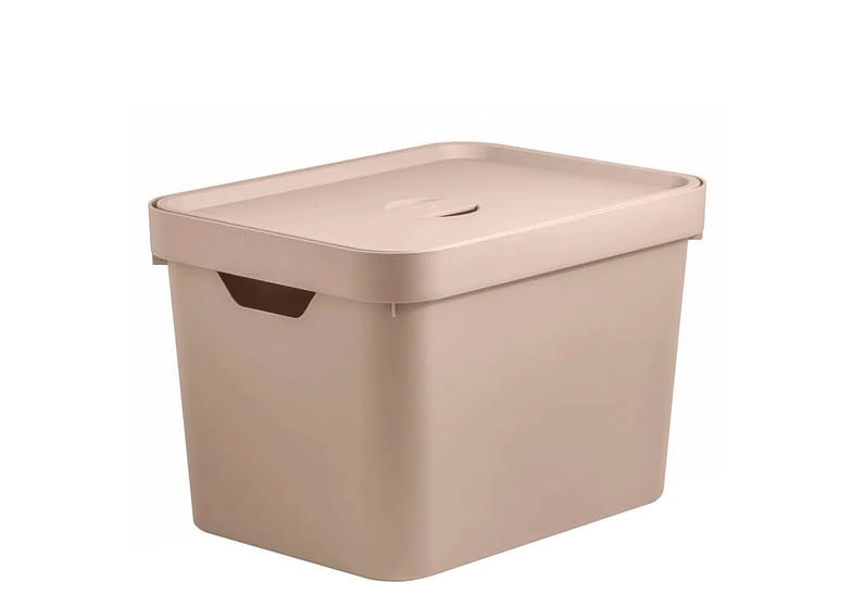 Caixa Organizadora Com Tampa Ou Cube Bege 36x27x24cm