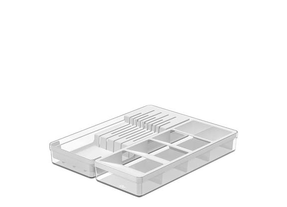 Organizador De Facas E Talheres Ou Clear Branco 37,5x30x5,6cm