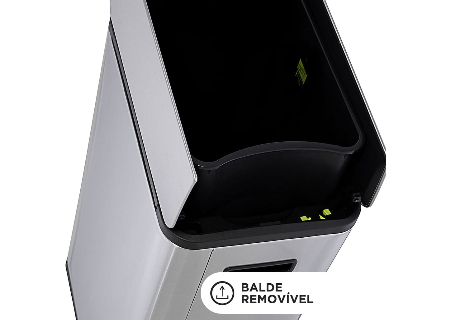 Lixeira De Aço Inox Ecofly 45l