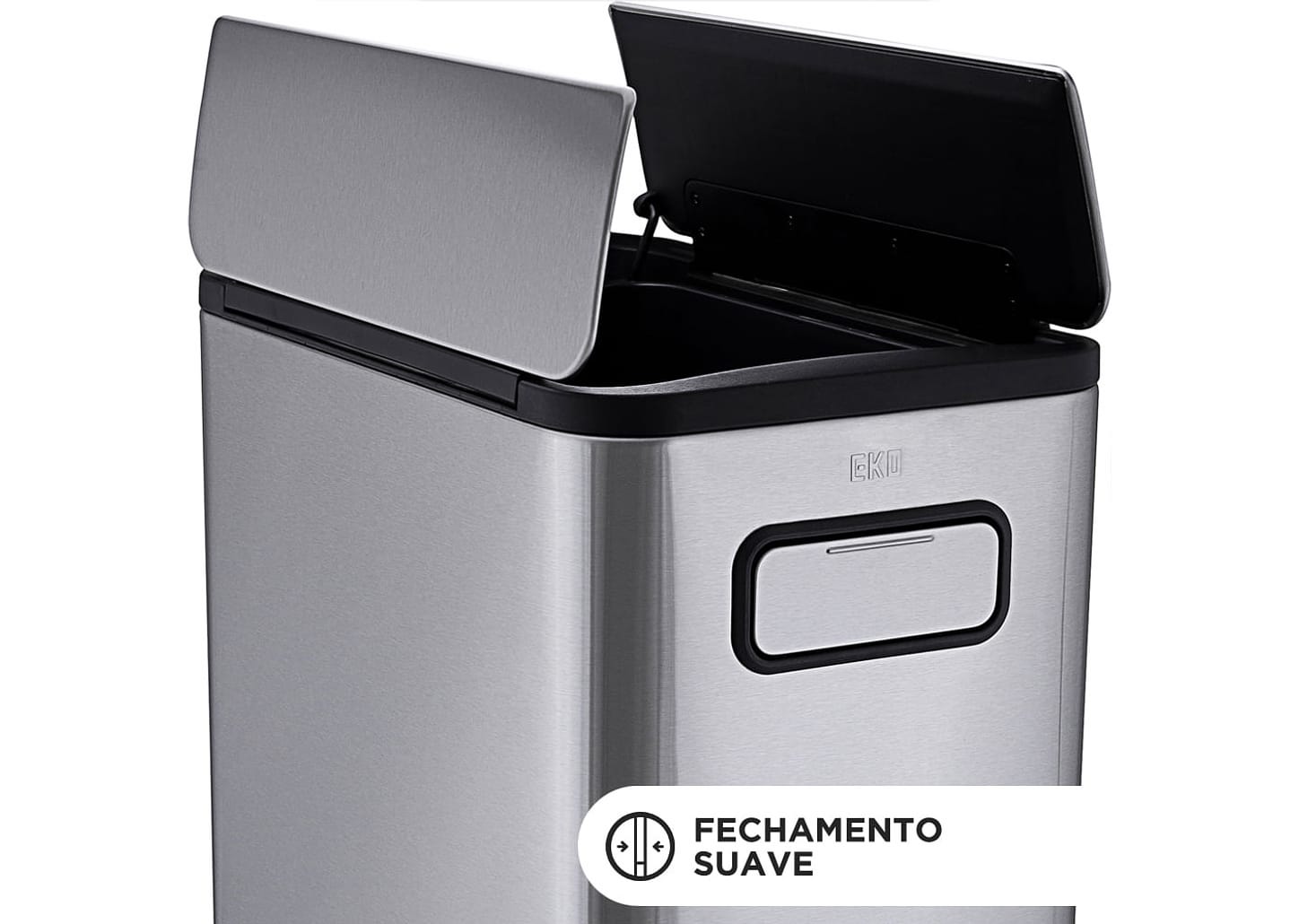 Lixeira De Aço Inox Ecofly 45l