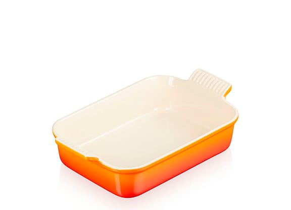 Travessa Refratária De Cerâmica Le Creuset Heritage Laranja 19x15x8cm