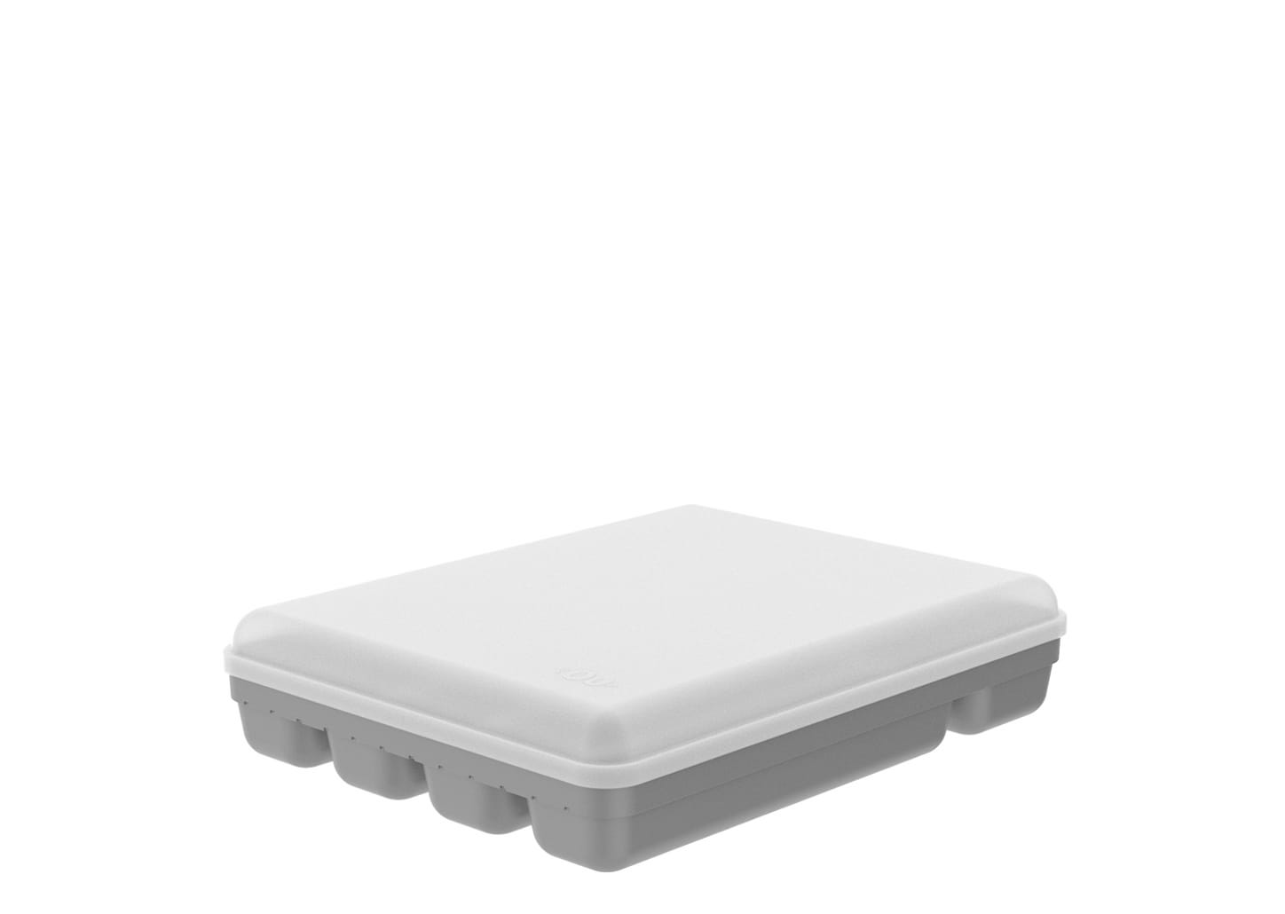 Organizador De Talheres Com Tampa Ou Logic Cinza 35x27,5x7,5cm