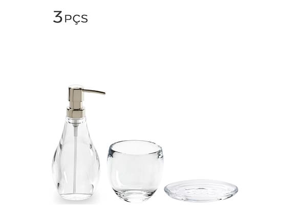 Conjunto Para Banheiro De Acrílico Umbra Droplet 3pçs