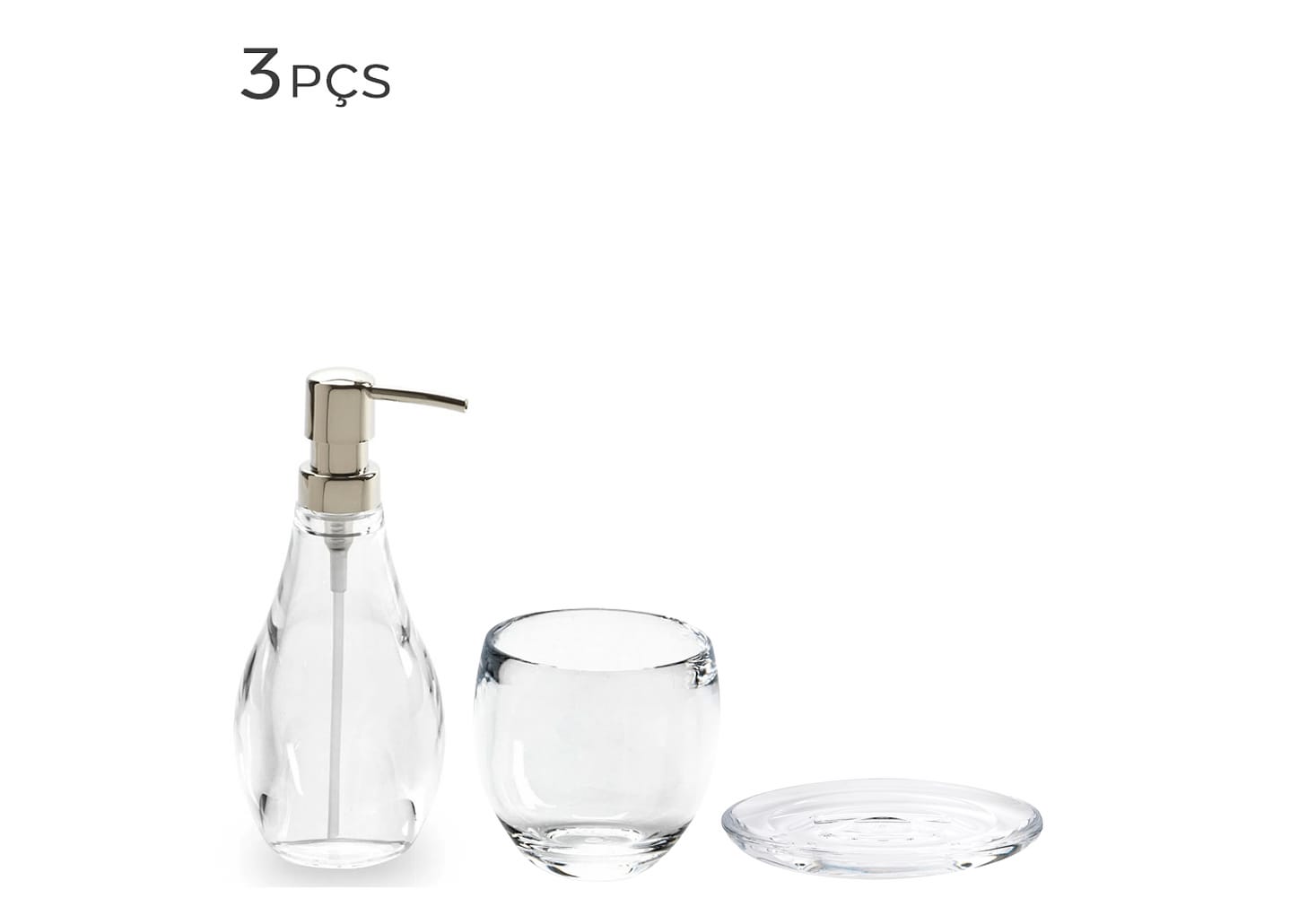 Conjunto Para Banheiro De Acrílico Umbra Droplet 3pçs