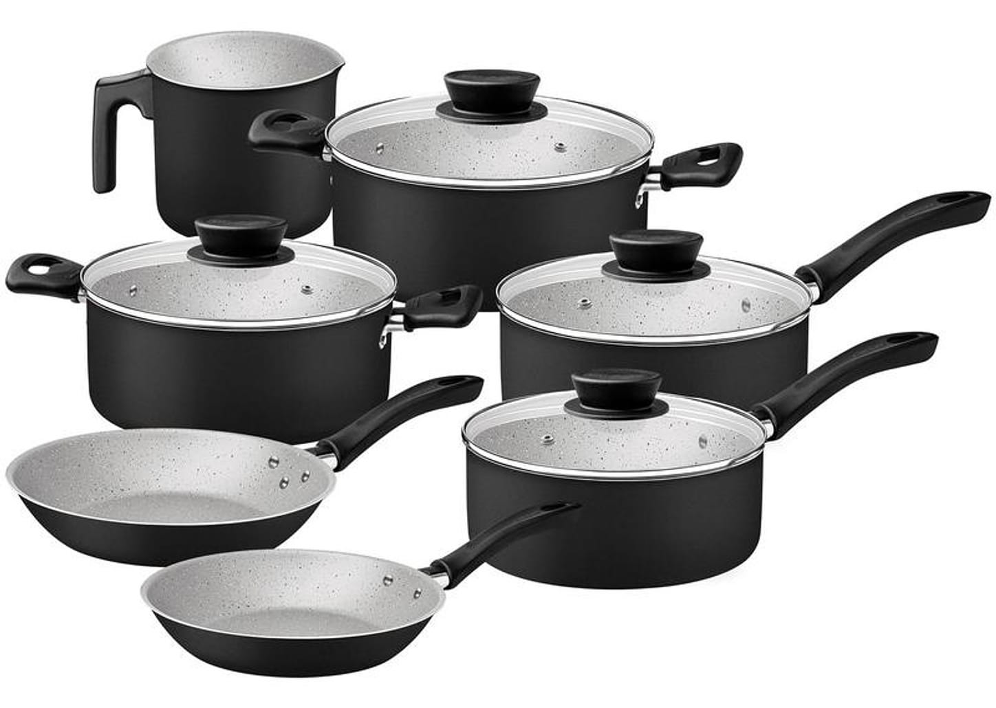 Jogo de Panelas Tramontina de Alumínio Preta 7 Peças Linz