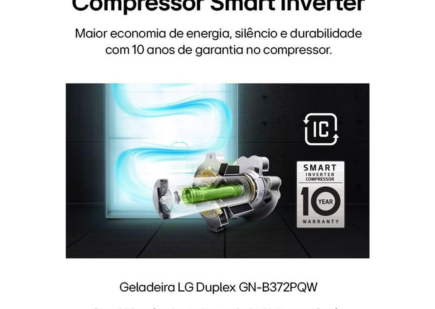 Geladeira/Refrigerador LG Frost Free Inox Duplex Branca 375L GN-B372PQW