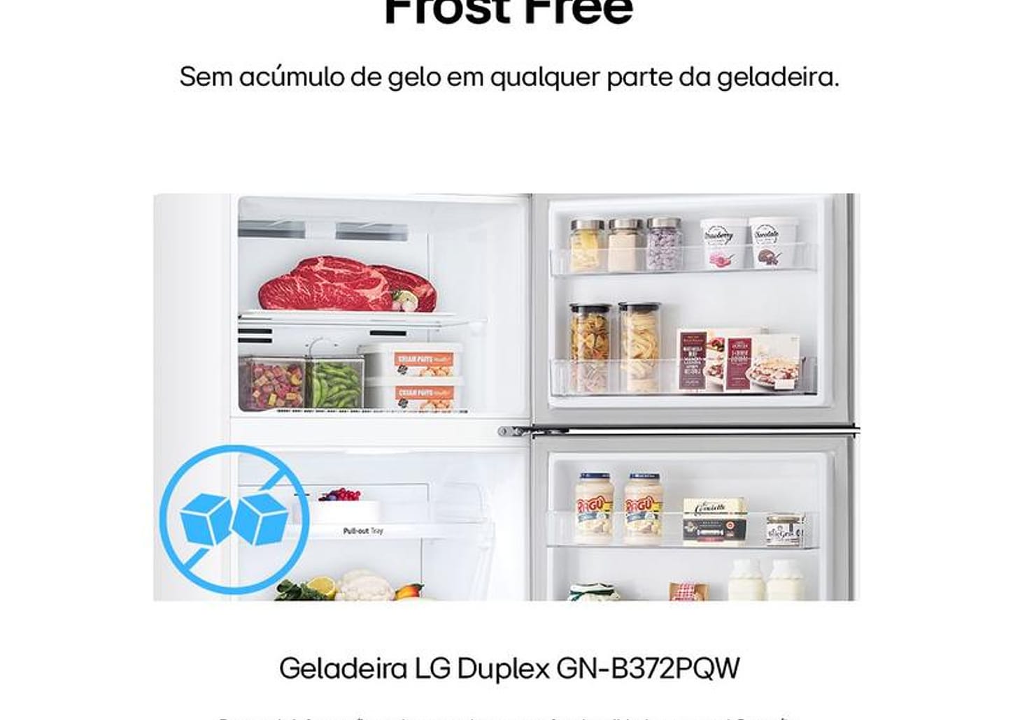 Geladeira/Refrigerador LG Frost Free Inox Duplex Branca 375L GN-B372PQW