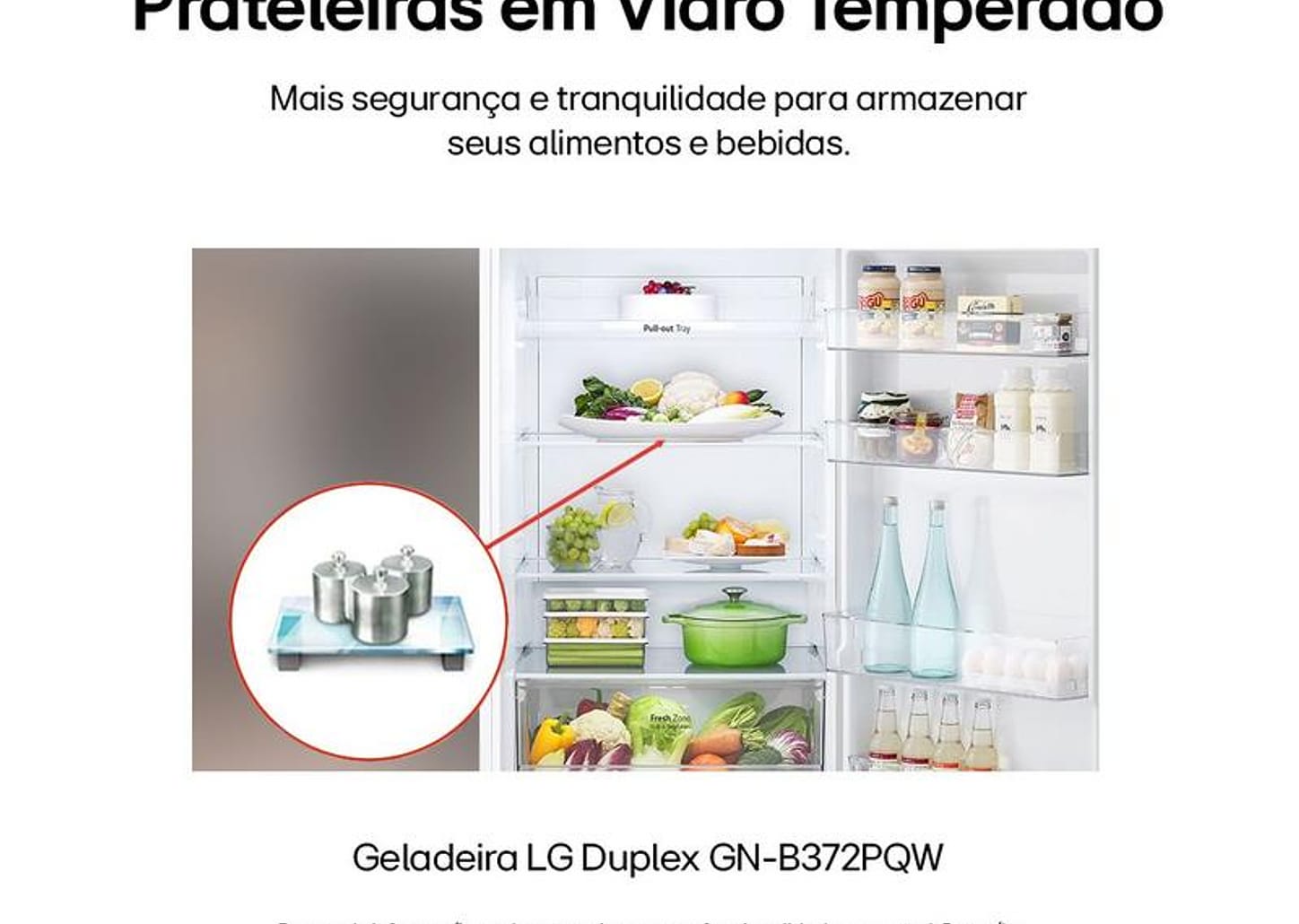 Geladeira/Refrigerador LG Frost Free Inox Duplex Branca 375L GN-B372PQW